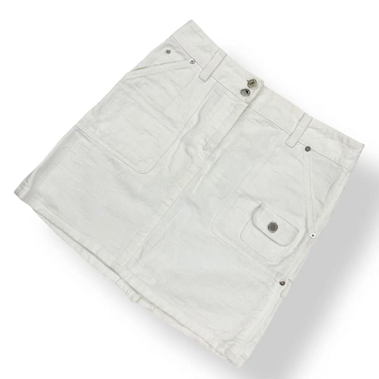 Louis Vuitton Skirt Mini Denim Monogram White 38 — view 2