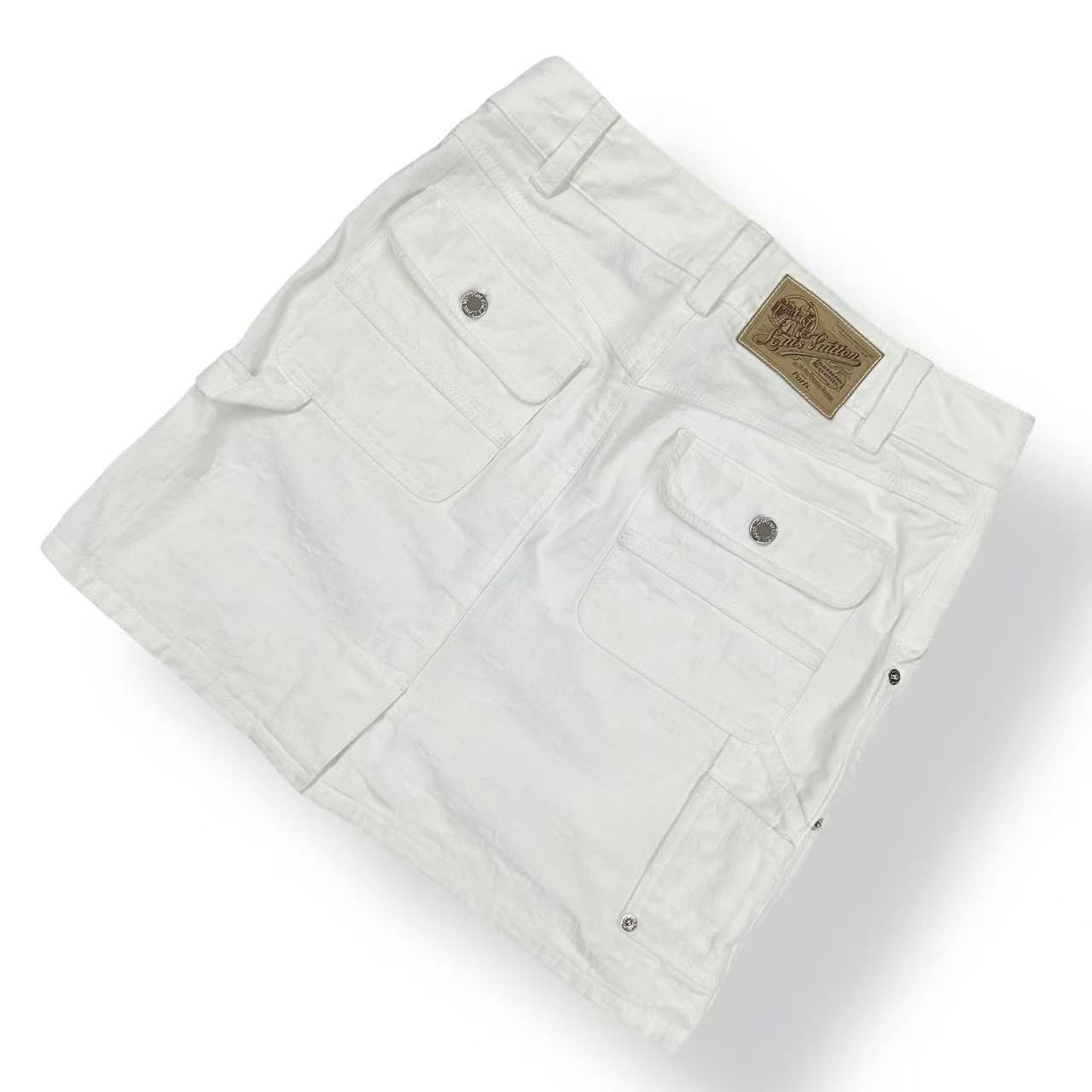 Louis Vuitton Skirt Mini Denim Monogram White 38 — view 3