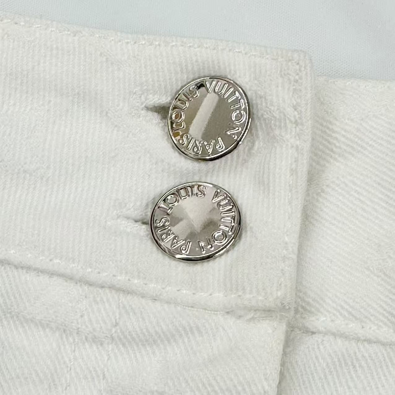 Louis Vuitton Skirt Mini Denim Monogram White 38 — view 8