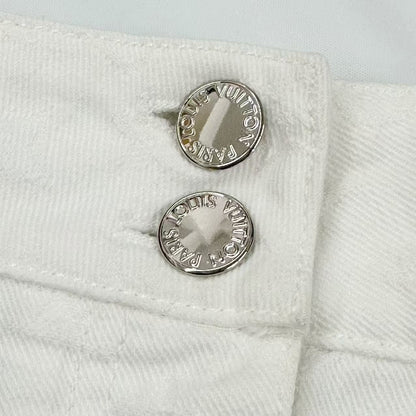 Louis Vuitton Skirt Mini Denim Monogram White 38 — view 8