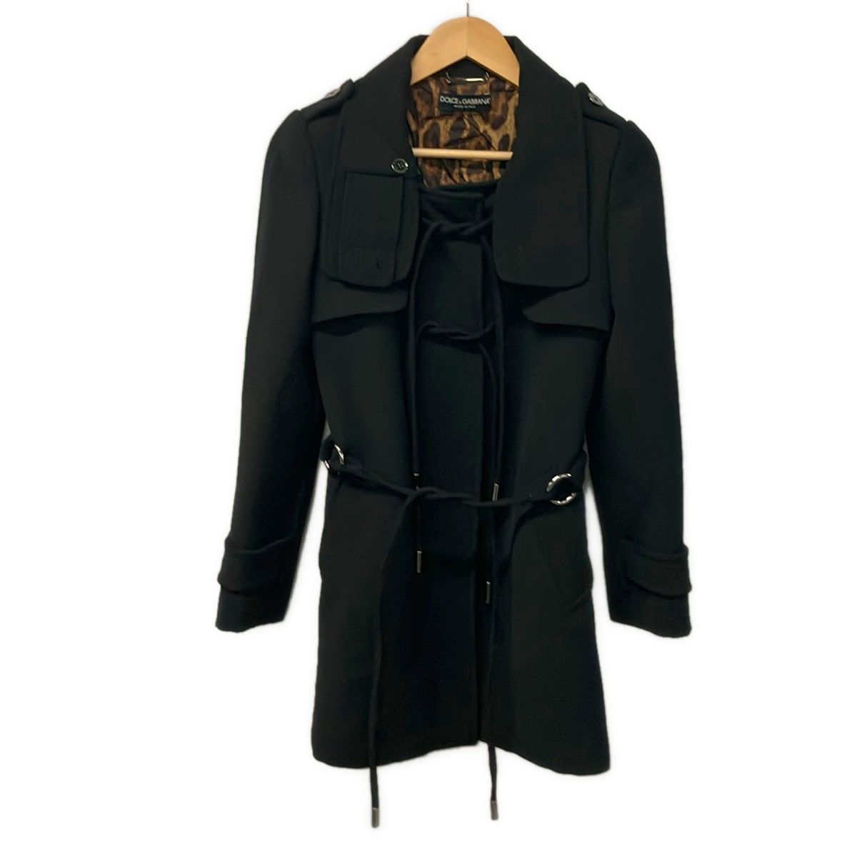 Dolce & Gabbana Coat 36 S Black Long Sleeve Zip Up Winter