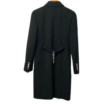 Dolce & Gabbana Coat 38 S Dark Navy Long Sleeve Shoulder Pad Padlock Winter — view 2