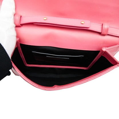 Saint Laurent Stitch YSL Logo Crossbody Chain Shoulder Bag Pink Leather — view 7