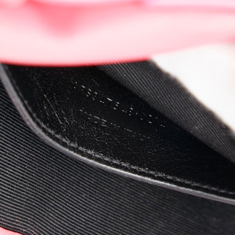 Saint Laurent Stitch YSL Logo Crossbody Chain Shoulder Bag Pink Leather — view 9