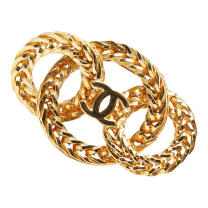 Chanel Triple Circle CC Logo Chain Brooch Gold Plated — view 2