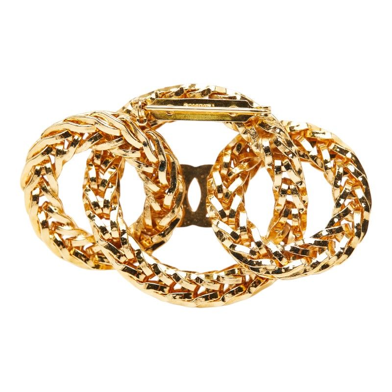 Chanel Triple Circle CC Logo Chain Brooch Gold Plated — view 3