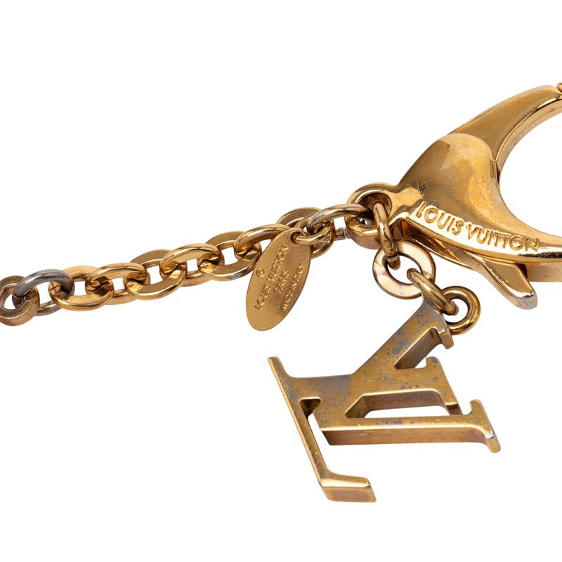 Louis Vuitton Hollow Flower Bag Charm Key Ring Key Holder Rosevelle Gold Plated — view 3
