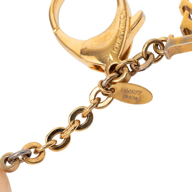 Louis Vuitton Hollow Flower Bag Charm Key Ring Key Holder Rosevelle Gold Plated — view 4