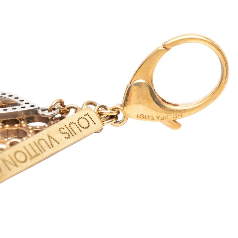 Louis Vuitton Bijou Sac Tabage Key Holder Charm Gold Silver Plated Metal — view 4