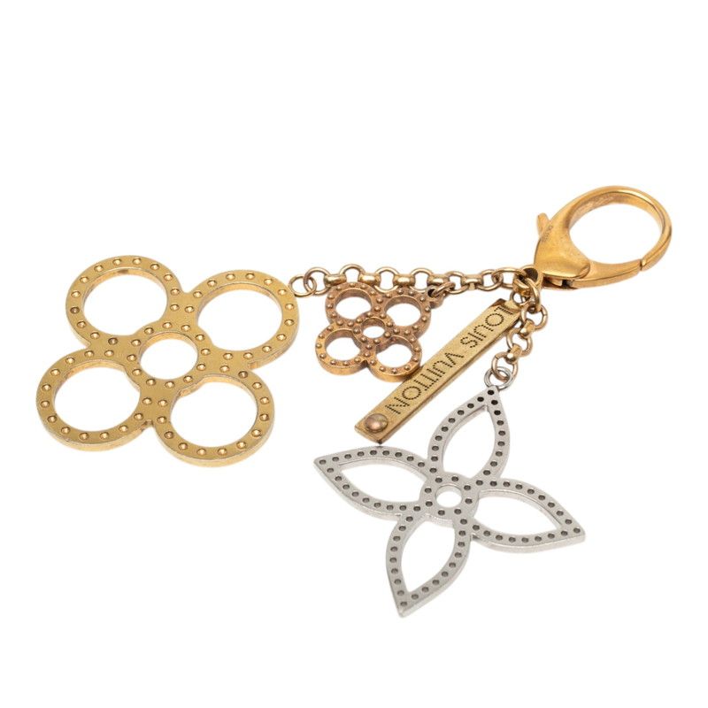 Louis Vuitton Bijou Sac Tabage Key Holder Charm Gold Silver Plated Metal
