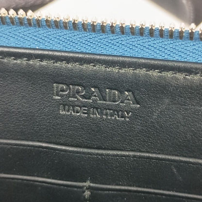 Prada Belt Bag Triangle Logo Bag Blue Saffiano Shoulder Mark Silver — view 8