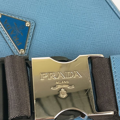 Prada Belt Bag Triangle Logo Bag Blue Saffiano Shoulder Mark Silver — view 6