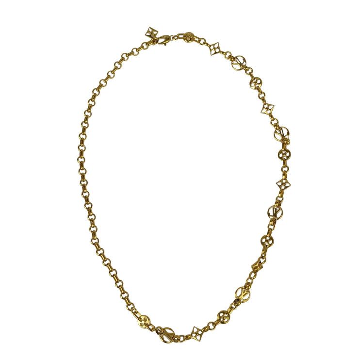 Louis Vuitton Necklace Collier Cles Easy in Lock Gold Metal