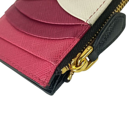 Prada Coin Case Nero Ibisc Saffiano Multic Card Gold — view 4