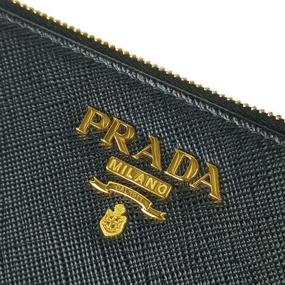 Prada Coin Case Nero Ibisc Saffiano Multic Card Gold — view 5
