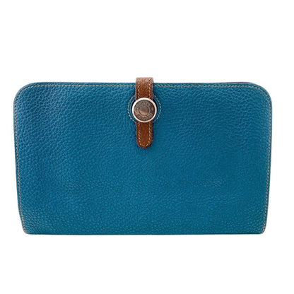Hermes Bicolor Series Button Bifold Brown Dogon GM Verso Wallet