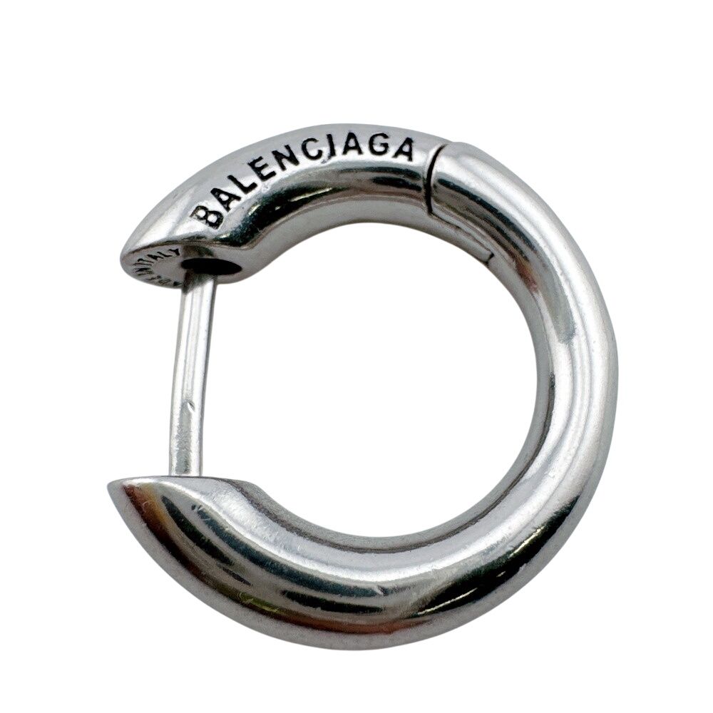 Balenciaga Hoop One Side Logo Loop Earrings — view 5