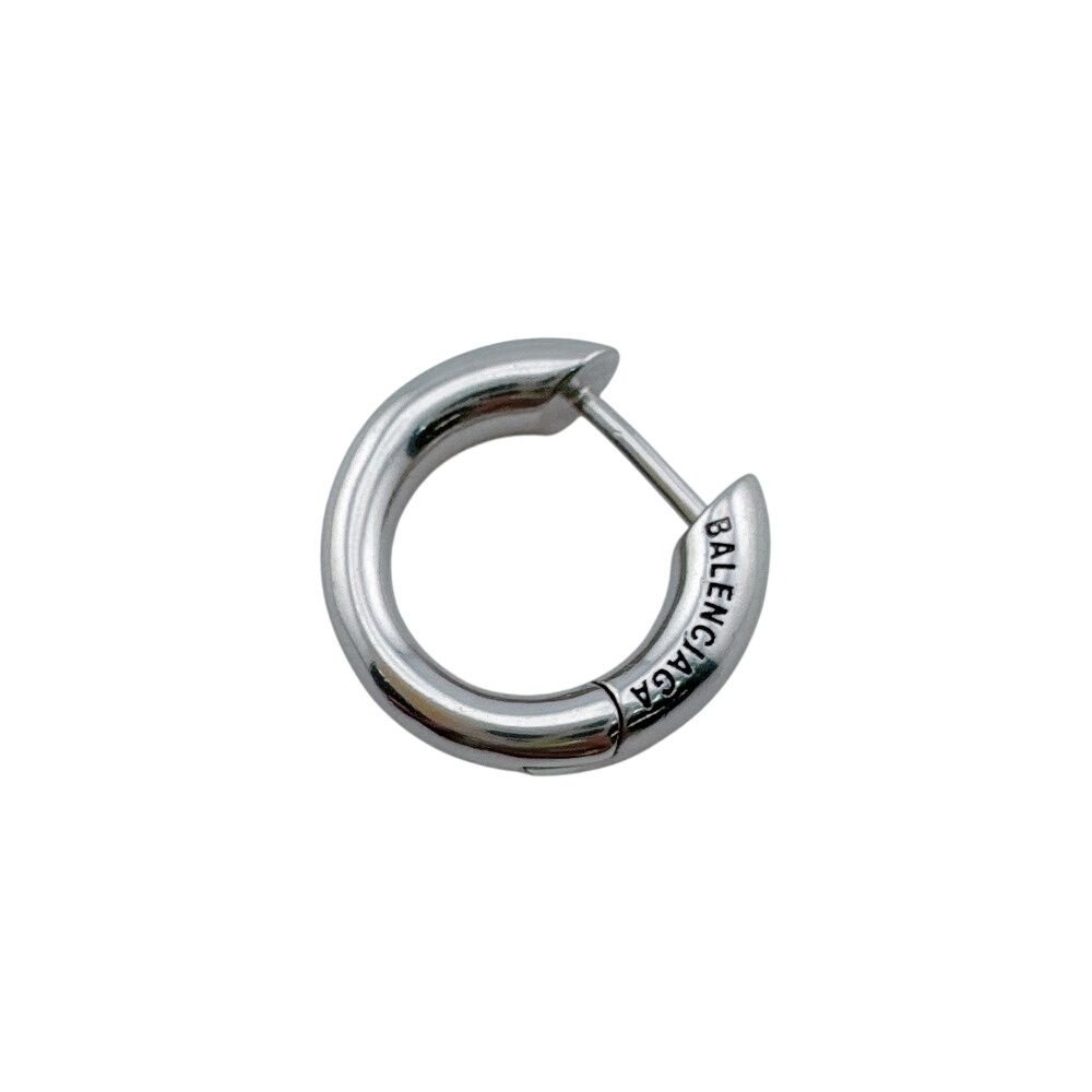 Balenciaga Hoop One Side Logo Loop Earrings — view 2