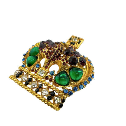 Versace Crown Motif Brooch