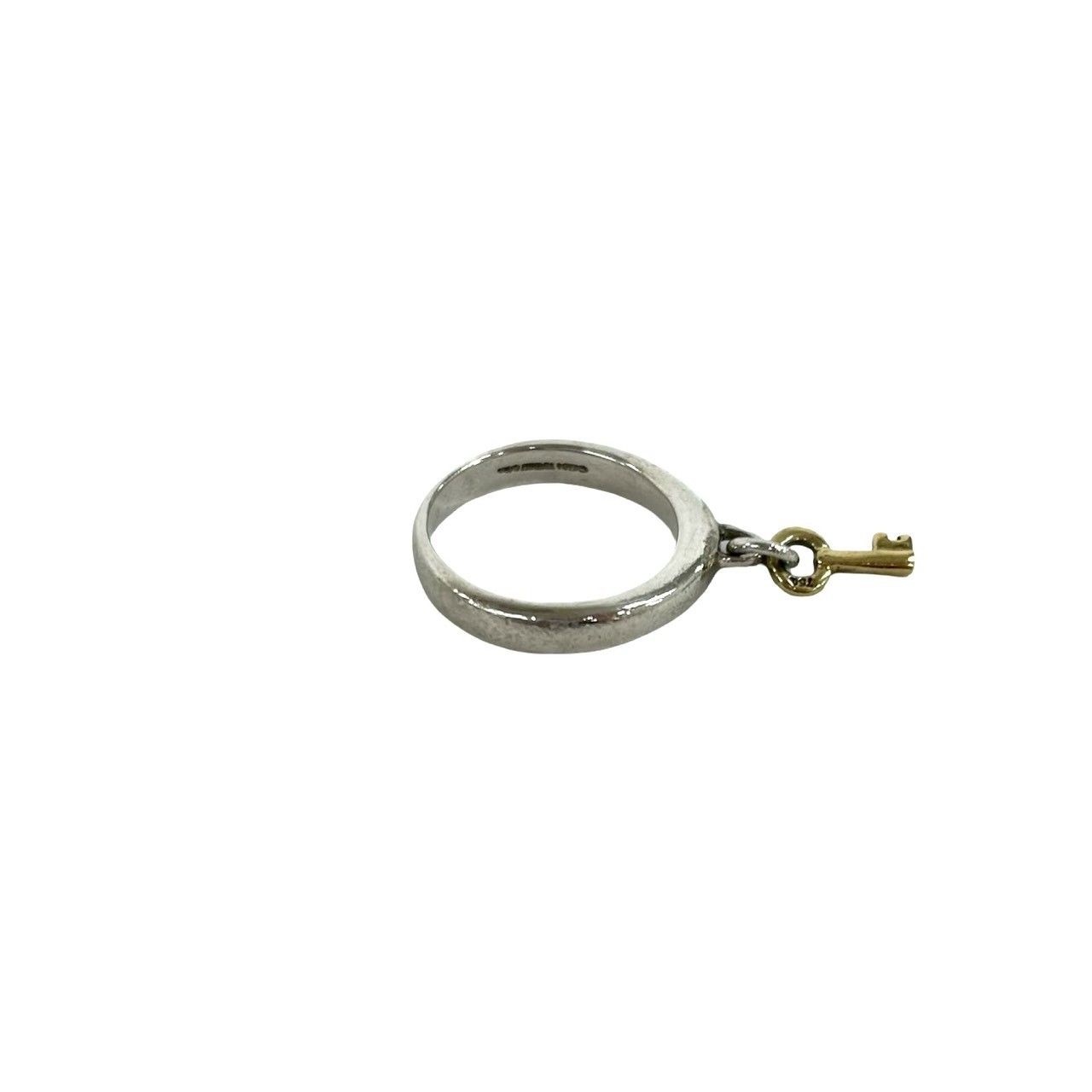 Tiffany & Co Key Charm Ring 925 Sterling Silver Gold — view 6