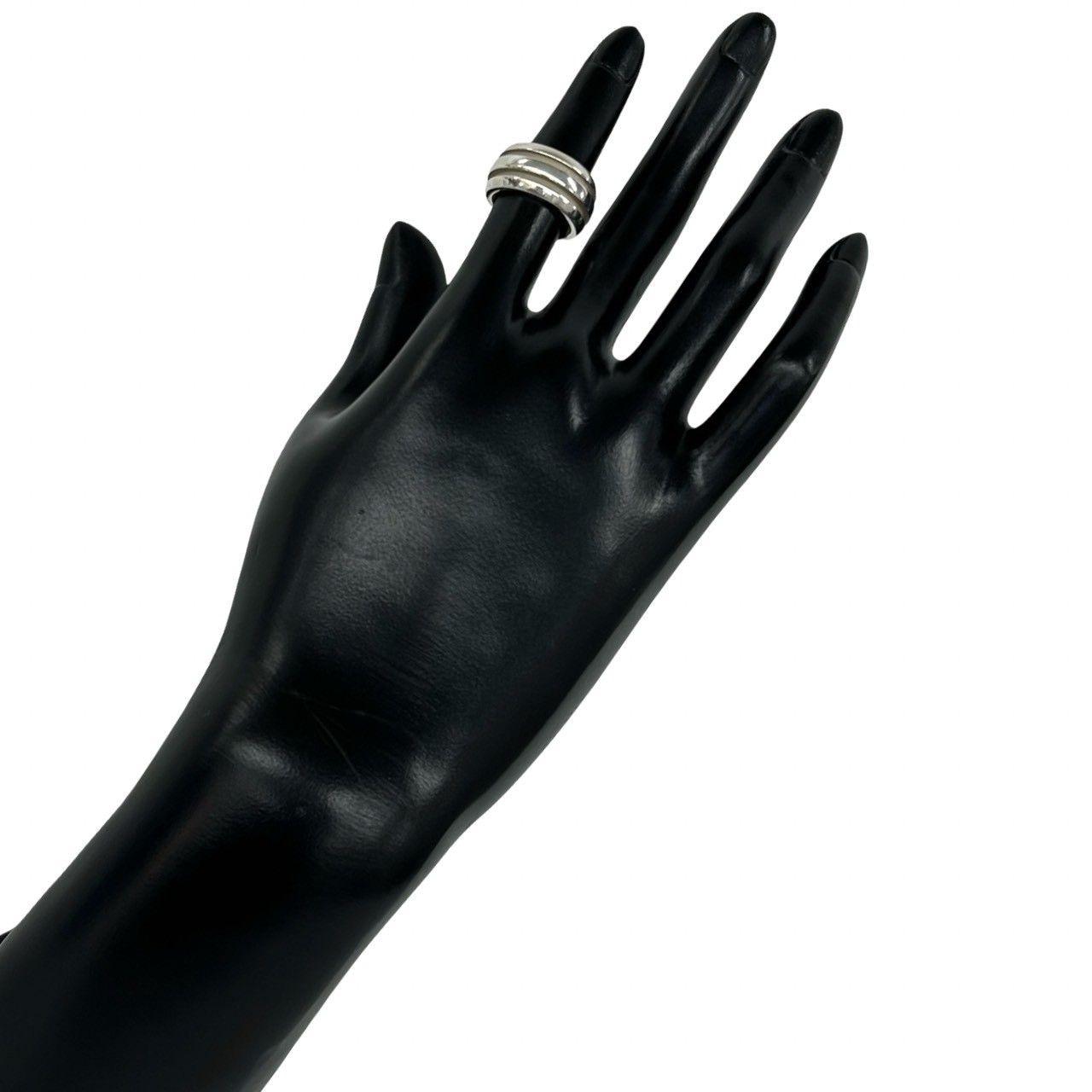 Tiffany & Co Group Double Line Ring 925 Sterling Silver — view 2