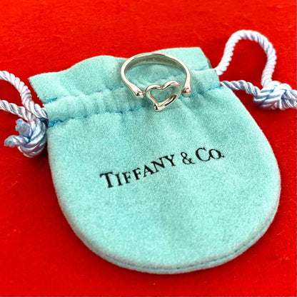 Tiffany & Co Open Heart Ring 925 Sterling Silver No 6