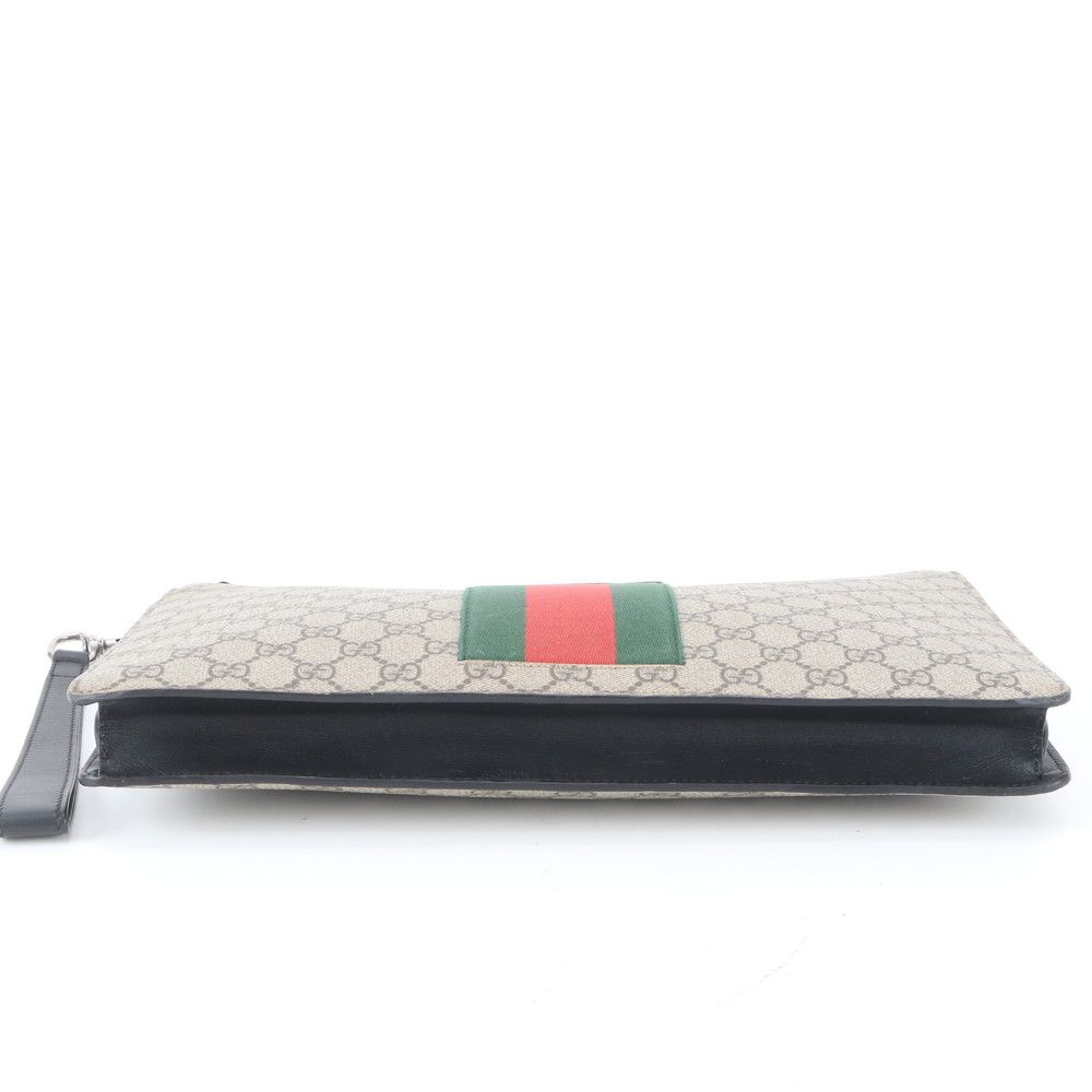 Gucci GG Supreme Sherry Line Leather Clutch Pouch Business — view 5