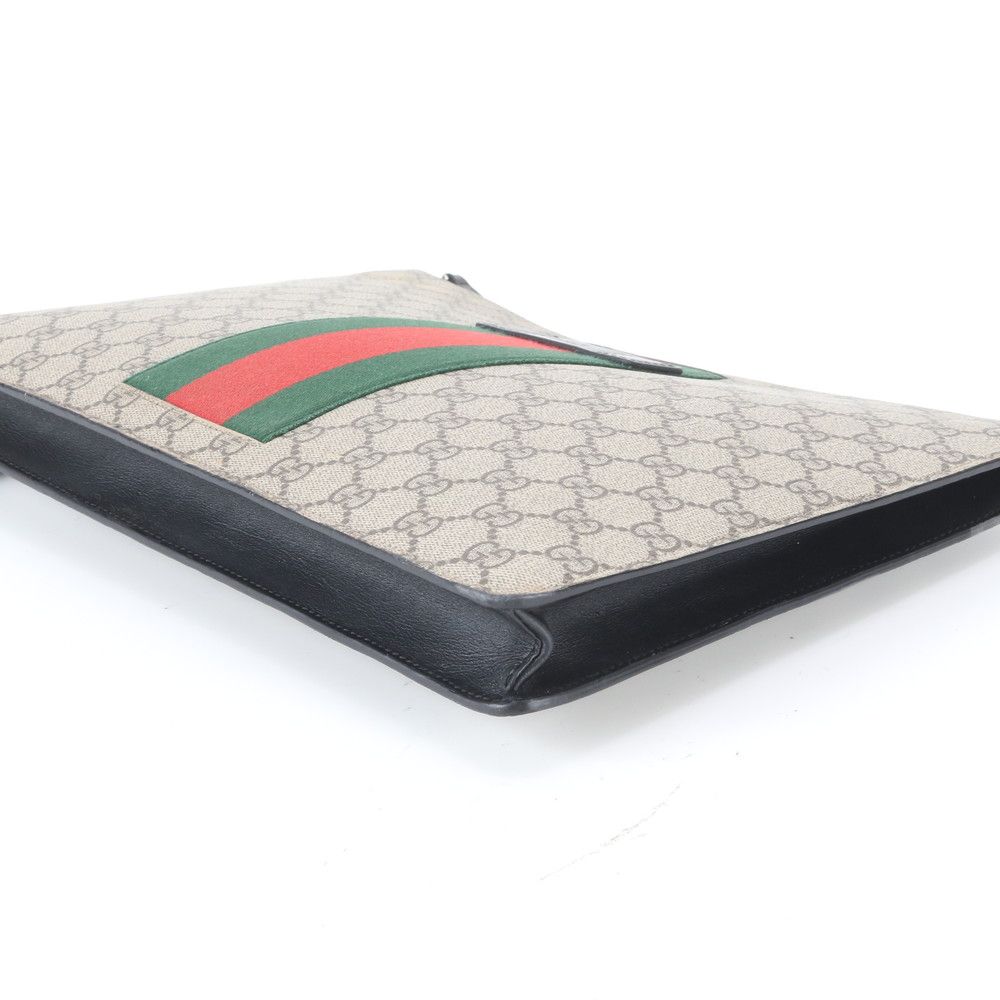 Gucci GG Supreme Sherry Line Leather Clutch Pouch Business — view 6