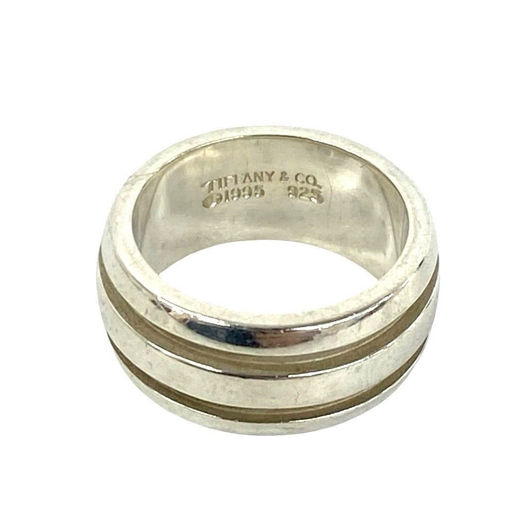 Tiffany & Co Group Double Line Ring 925 Sterling Silver — view 3