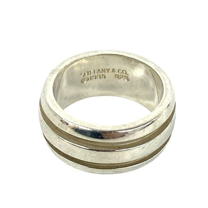 Tiffany & Co Group Double Line Ring 925 Sterling Silver — view 3