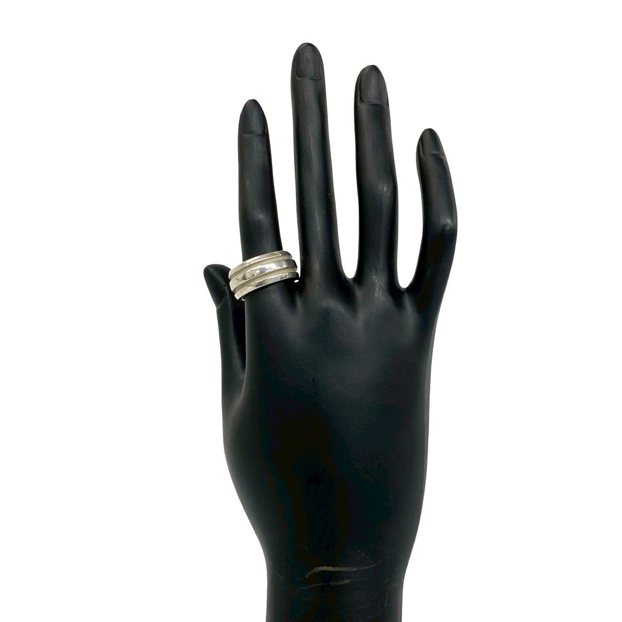 Tiffany & Co Group Double Line Ring 925 Sterling Silver — view 2