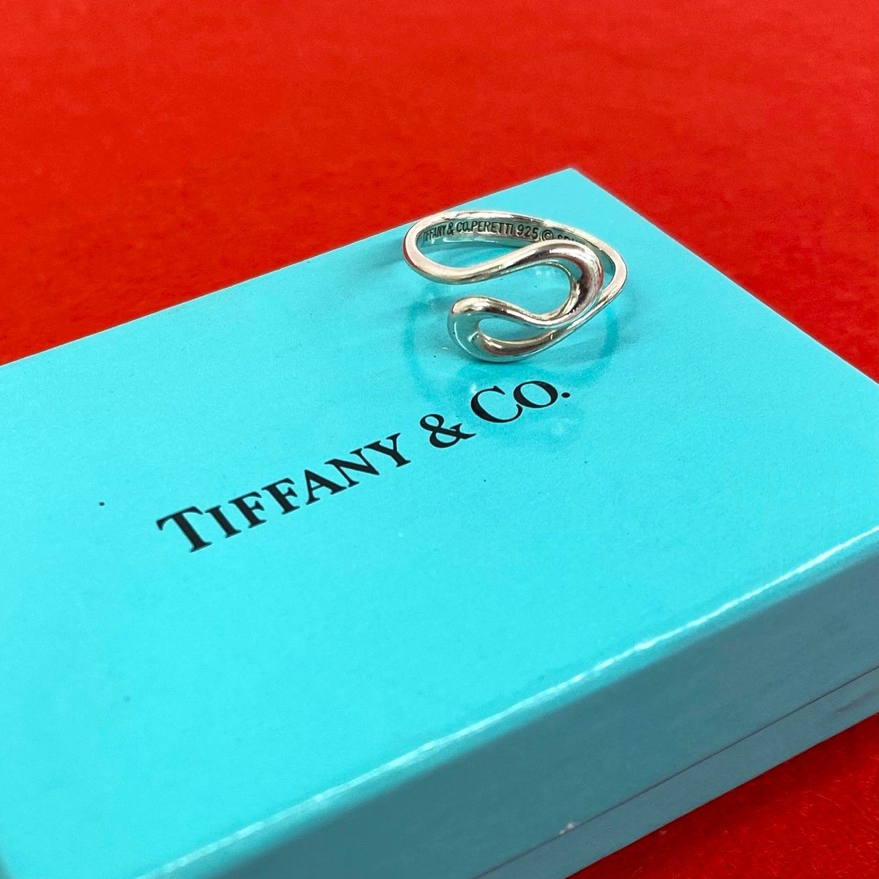 Tiffany & Co Open Wave Ring 925 Sterling Silver
