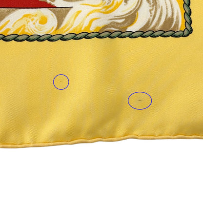 Hermes Scarf Carre 90 Vive le Vent Silk Yellow Multi Color Sea Ship Sailing — view 7
