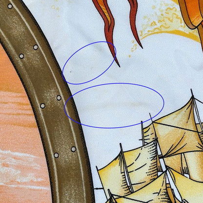 Hermes Scarf Carre 90 Vive le Vent Silk Yellow Multi Color Sea Ship Sailing — view 9