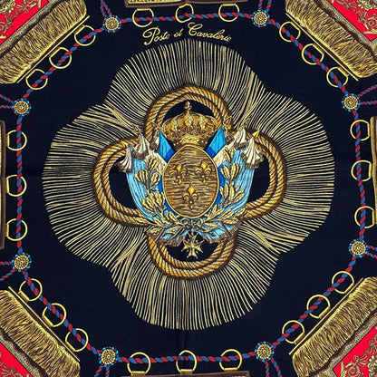 Hermes Scarf Carre 90 Poste Et Cavalerie Saber Decorative Bag Silk Black Multi — view 2