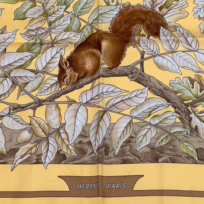 Hermes Scarf Carre 90 Casse Noisette Nutcracker Silk Yellow Multi Color — view 3