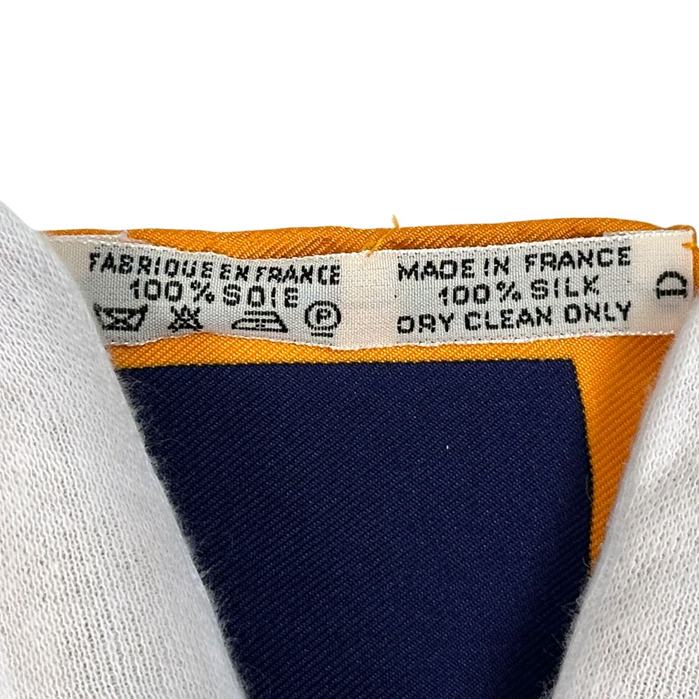 Hermes Scarf Carre 90 Rosrraie Rose Garden Silk Navy Orange Multi Color Floral — view 5