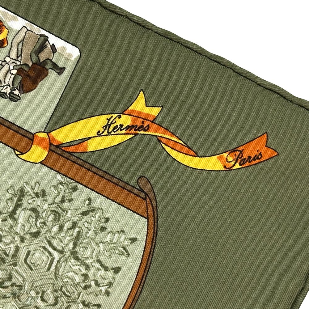 Hermes Scarf Petit Carre Neige D'antan Last Winter Silk Green Multi Color — view 3