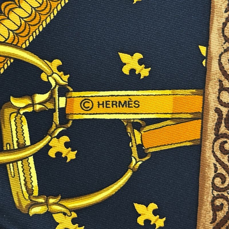 Hermes Scarf Carre 90 Selles a Housse Cover Sitting Silk Black Yellow Multi — view 4