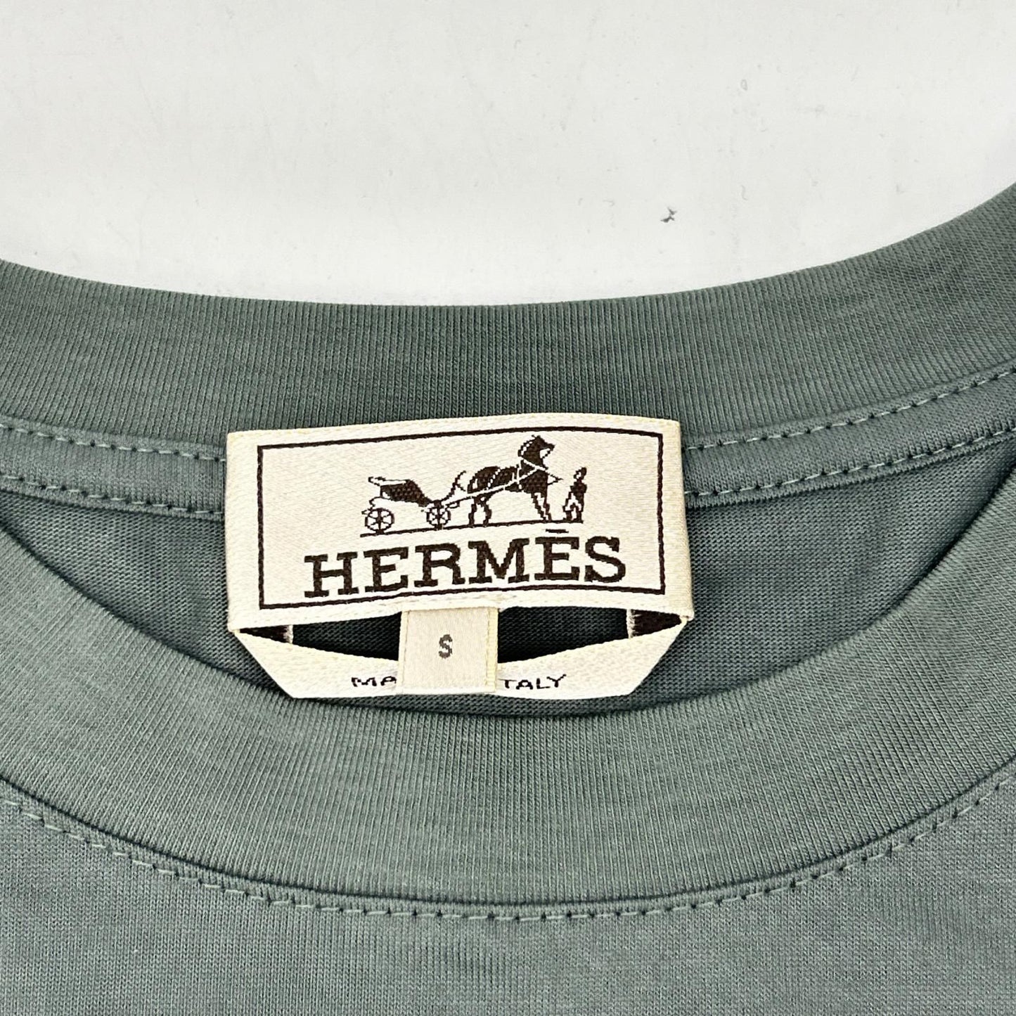Hermes Green Horse Emblem Short Sleeve T-Shirt — view 3