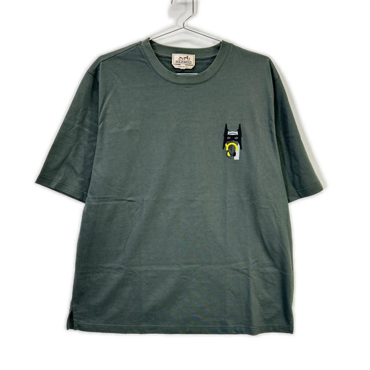 Hermes Green Horse Emblem Short Sleeve T-Shirt