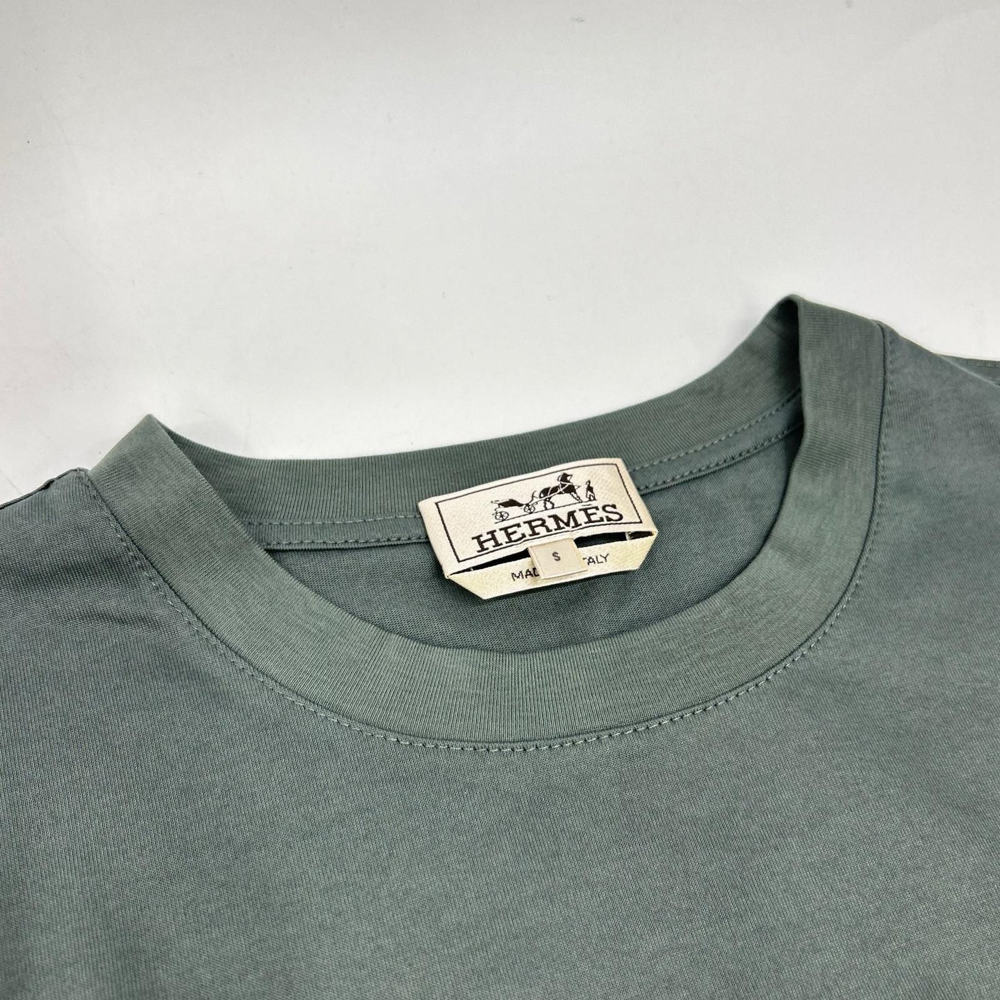 Hermes Green Horse Emblem Short Sleeve T-Shirt — view 8