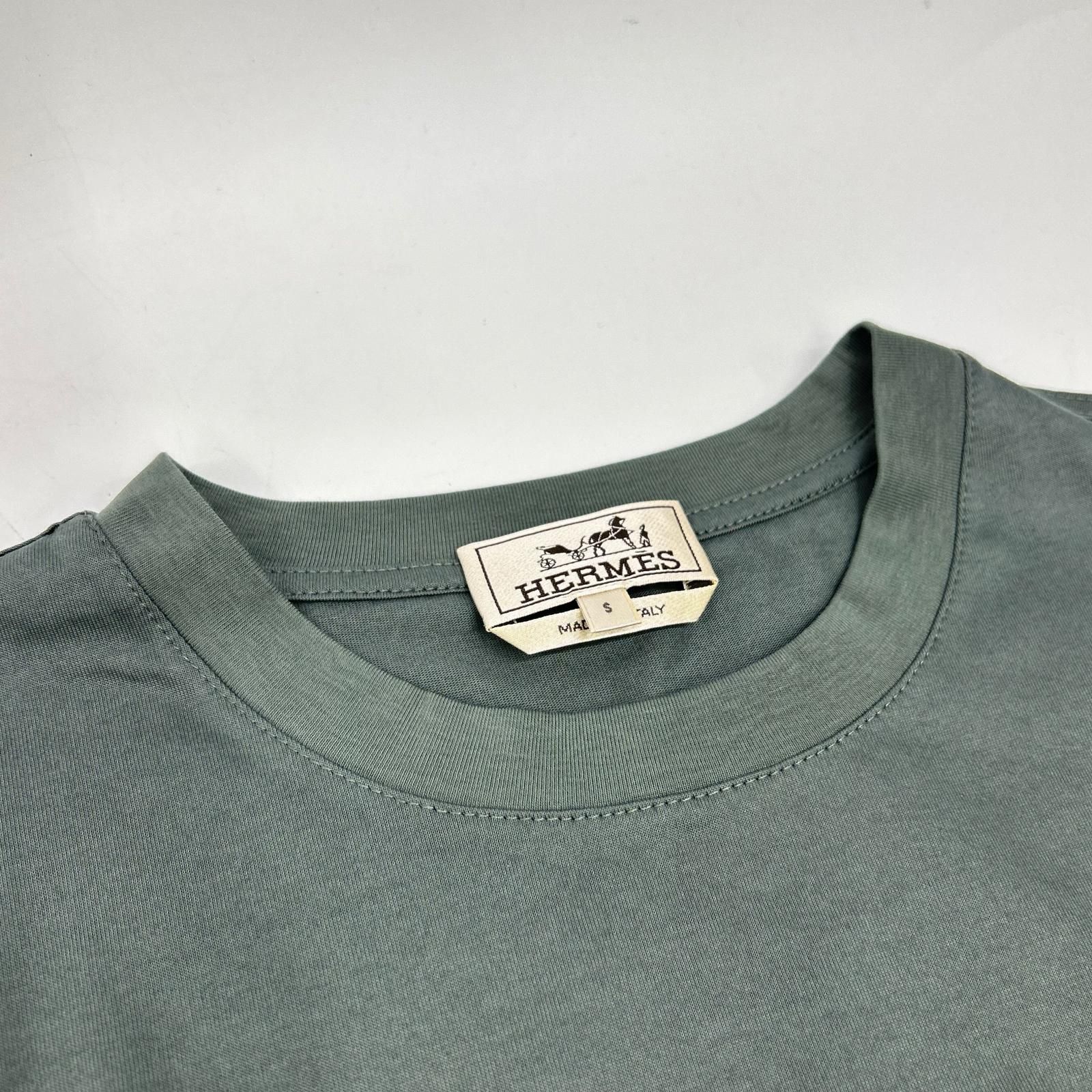 Hermes Green Horse Emblem Short Sleeve T-Shirt — view 8