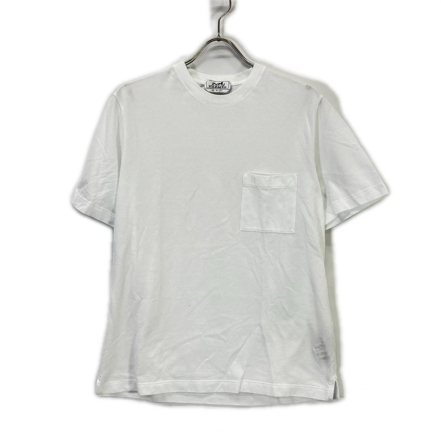Hermes White Chest Pocket Embroidery Pique T-Shirt