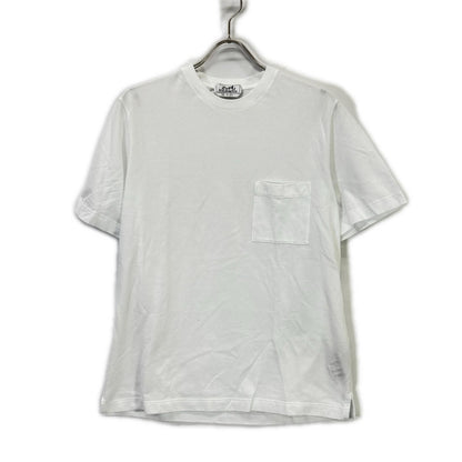 Hermes White Chest Pocket Embroidery Pique T-Shirt