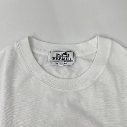 Hermes White Chest Pocket Embroidery Pique T-Shirt — view 6