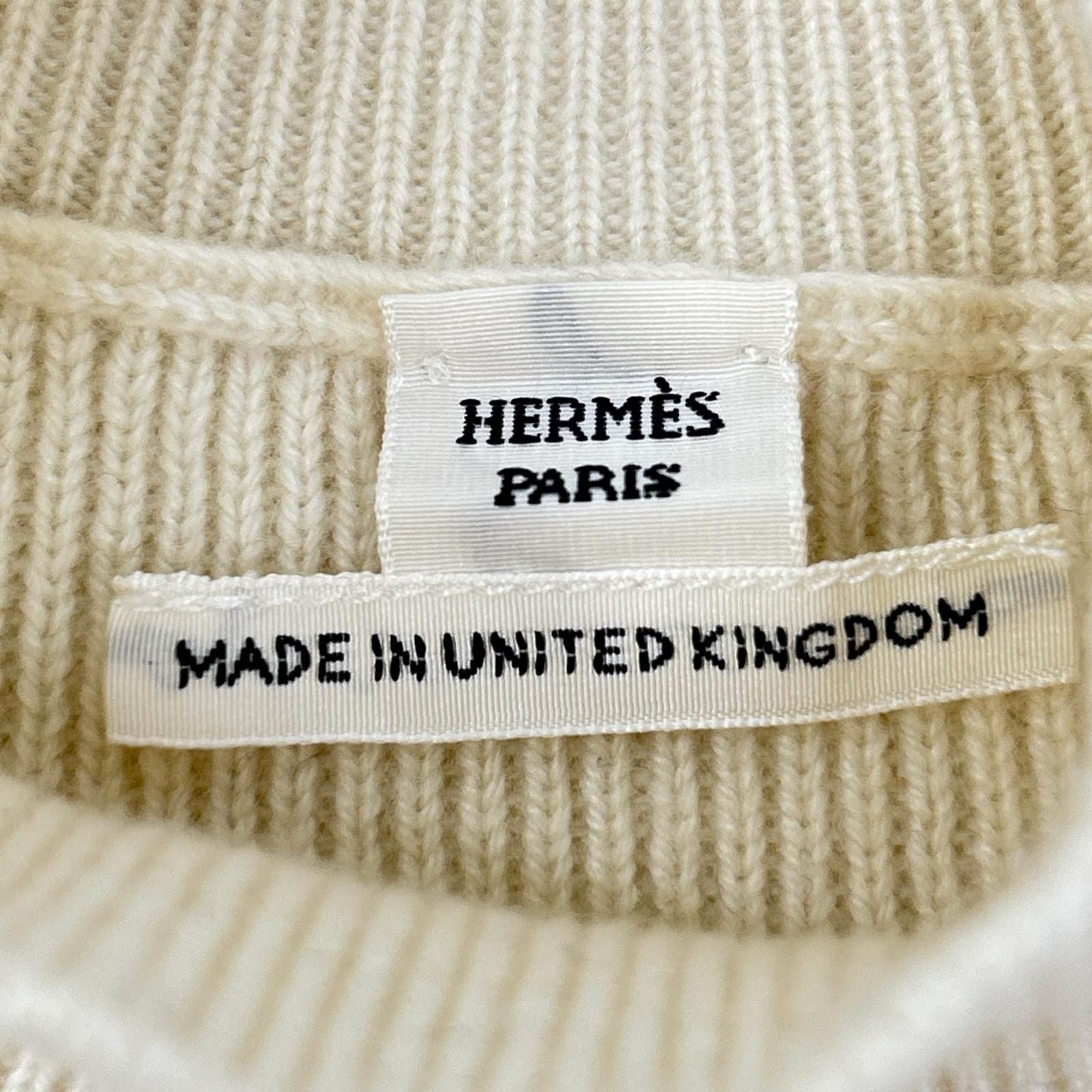 Hermes Cashmere 100 Series Button Center Seam Mock Neck Knit Pullover 36 Sweater — view 5