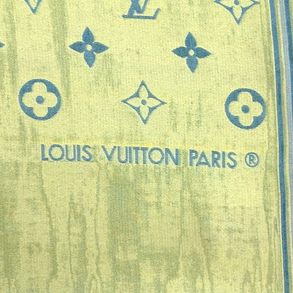 Louis Vuitton Scarf Shawl Monogram Silk Yellow Blue Green Sheer — view 3