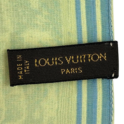 Louis Vuitton Scarf Shawl Monogram Silk Yellow Blue Green Sheer — view 4