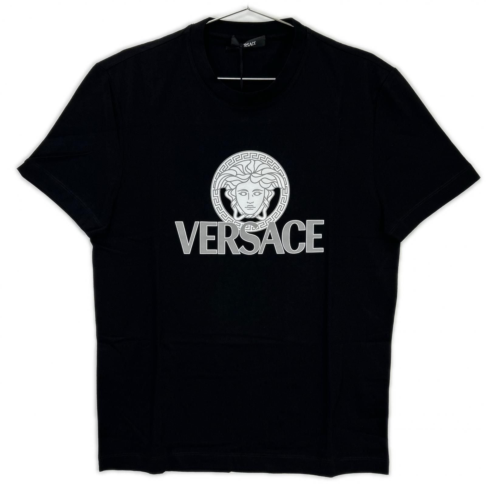 Versace Medusa Motif Logo Print Cotton Jersey T-Shirt